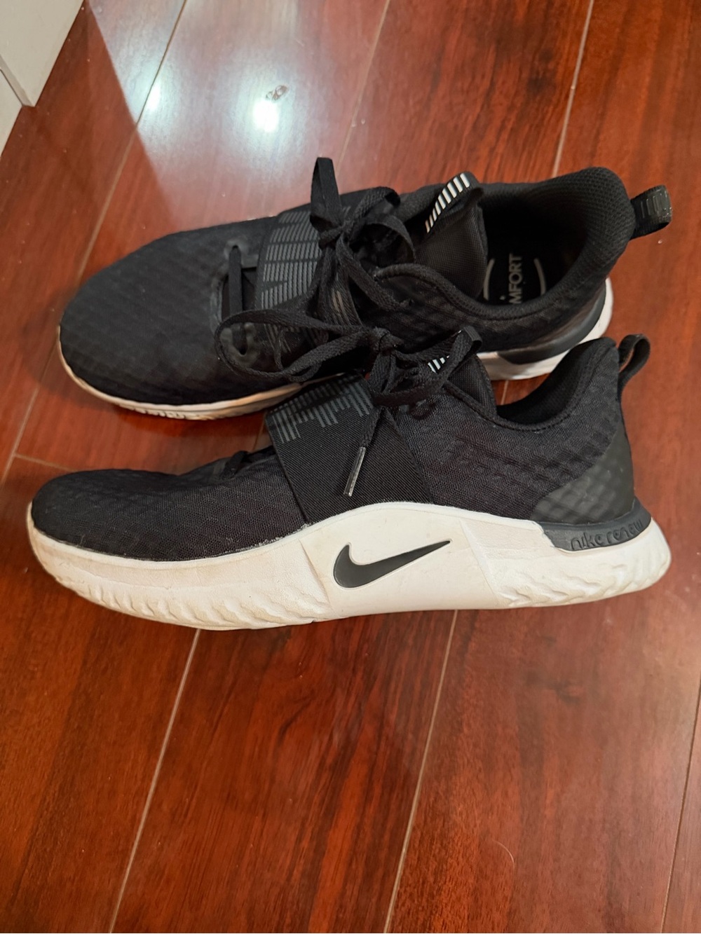 Nike Black and White Slip-On Lace Sneakers